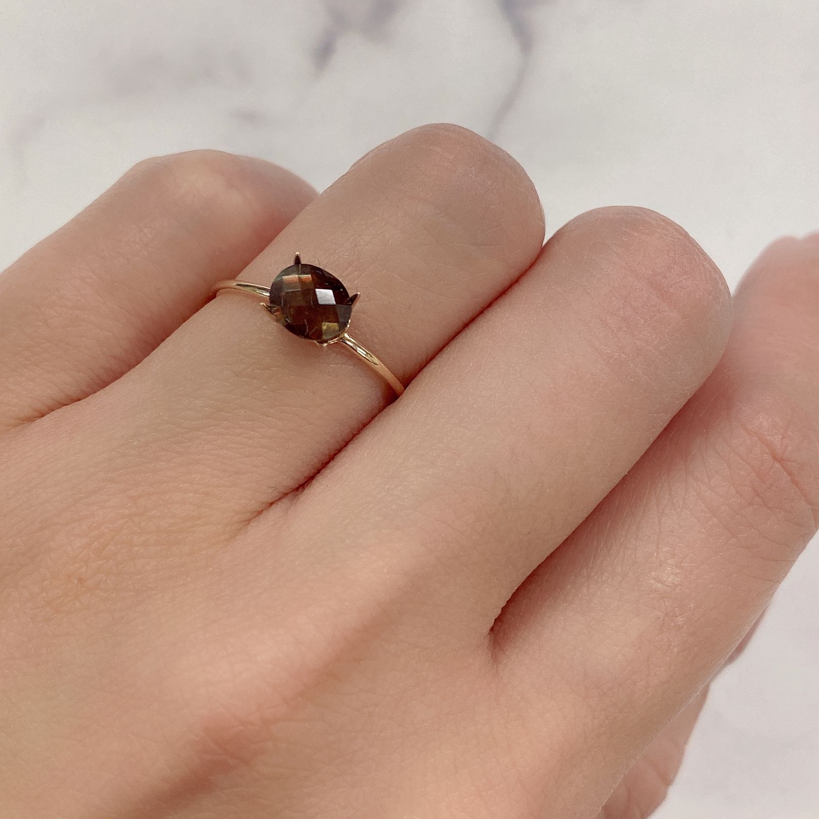 レインボーガーネット(宝石名レインボー アンドラダイト・ガーネット) 日本・奈良県産 1.18ct 識別済[210912940]6.4×5.5mm前後