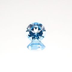 <ランダムセレクト1個販売> スイスブルートパーズSA(宝石名ブルー・トパーズ) ラウンドカット ブラジル産 0.55ct前後 識別済[20107178]5×5mm前後