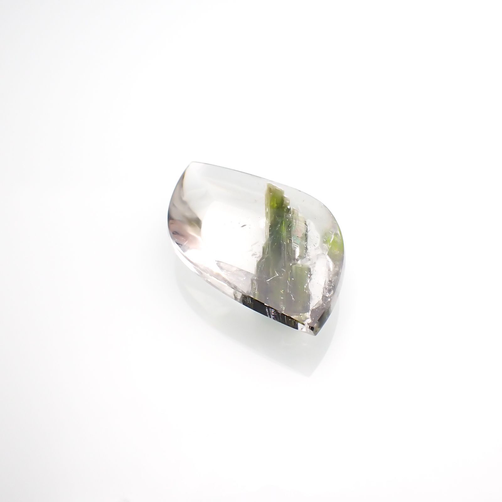 グリーントルマリンインクォーツ ブラジル・ミナスジェライス州産 21.23ct[221018306]29x17mm前後