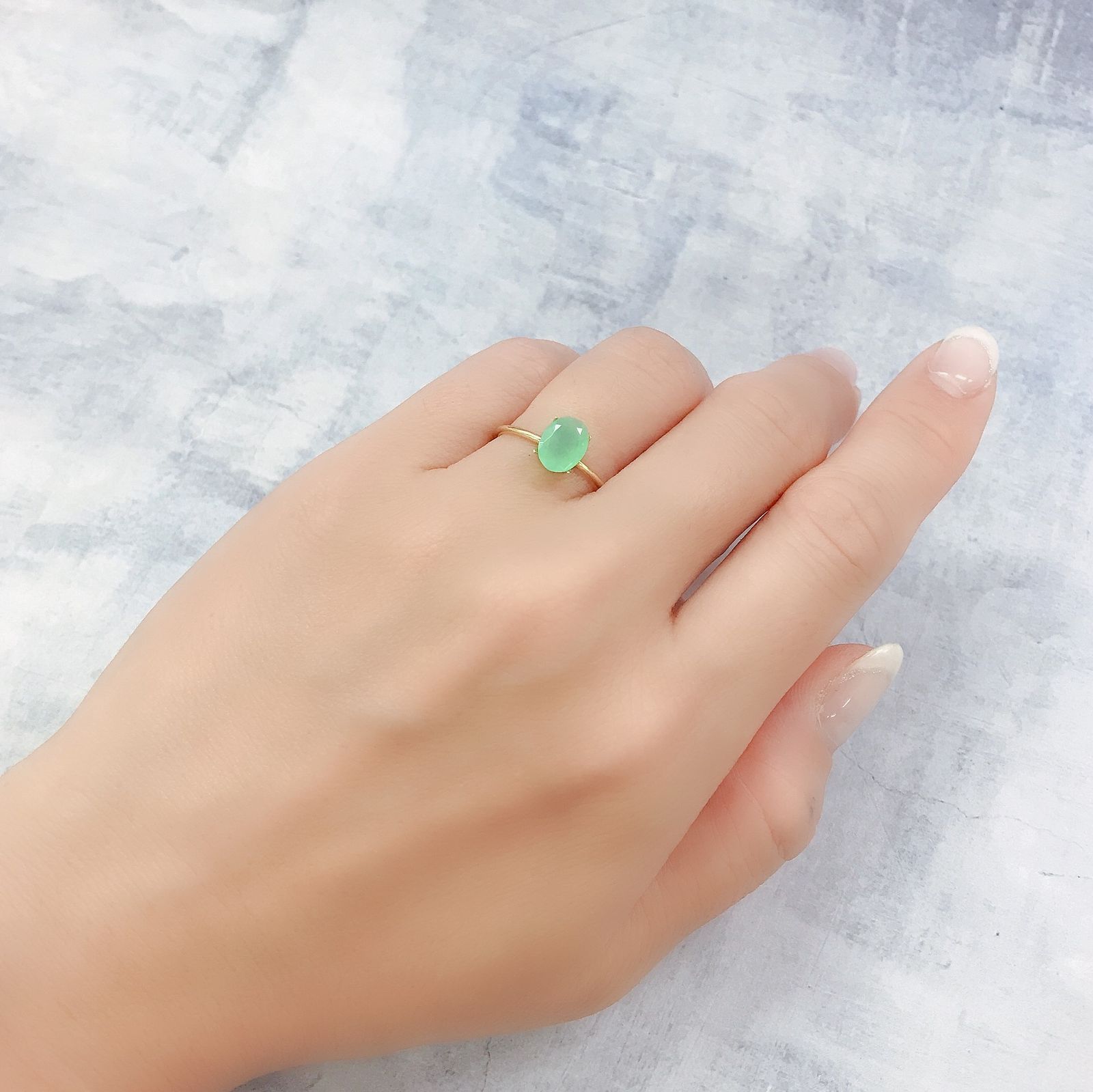グリーンオパール 南アフリカ産 0.66ct[220717057]7.8x6mm前後