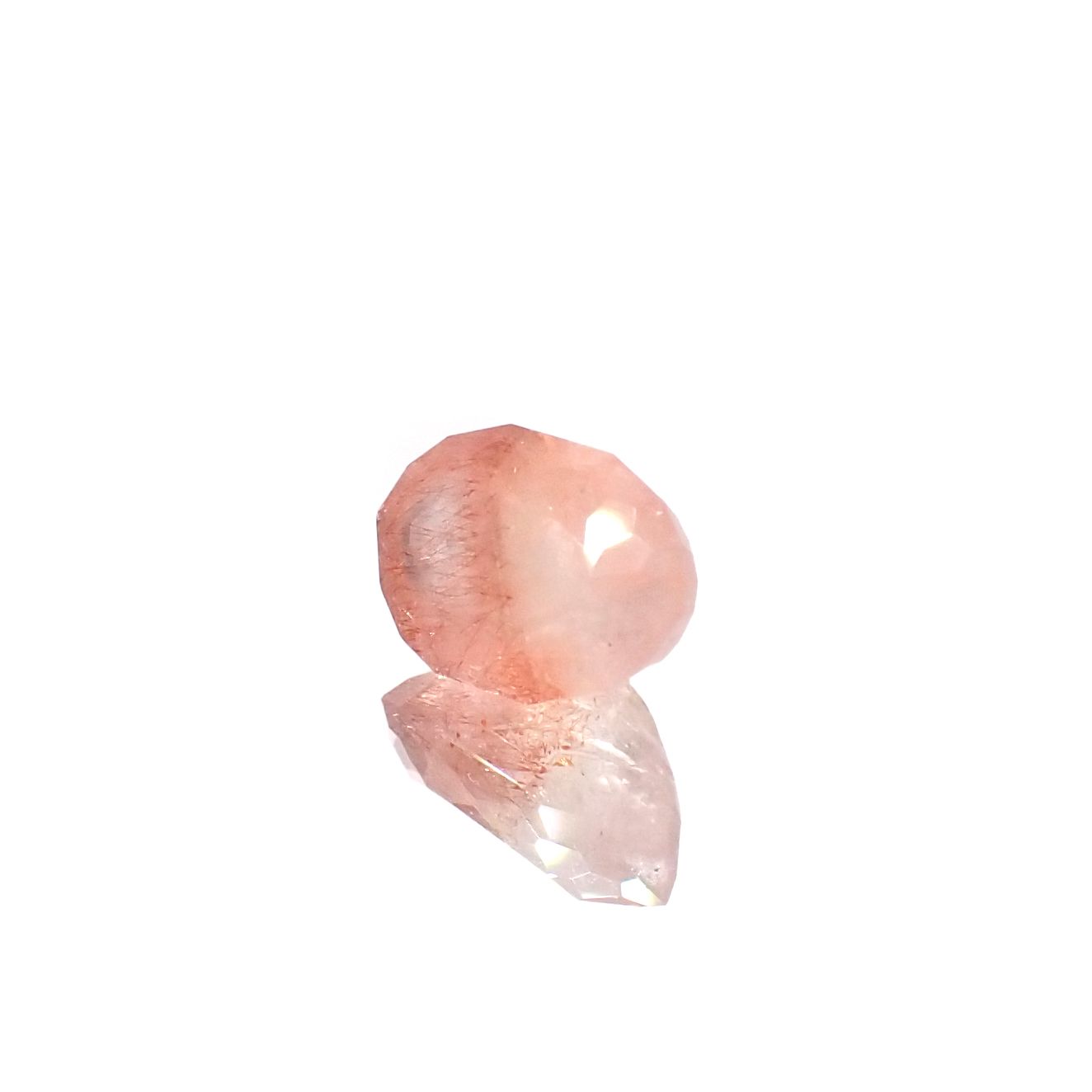 ◇カスタムカット◇ストロベリークォーツ カザフスタン産 1.67ct[240125495]9.3x6.2mm前後
