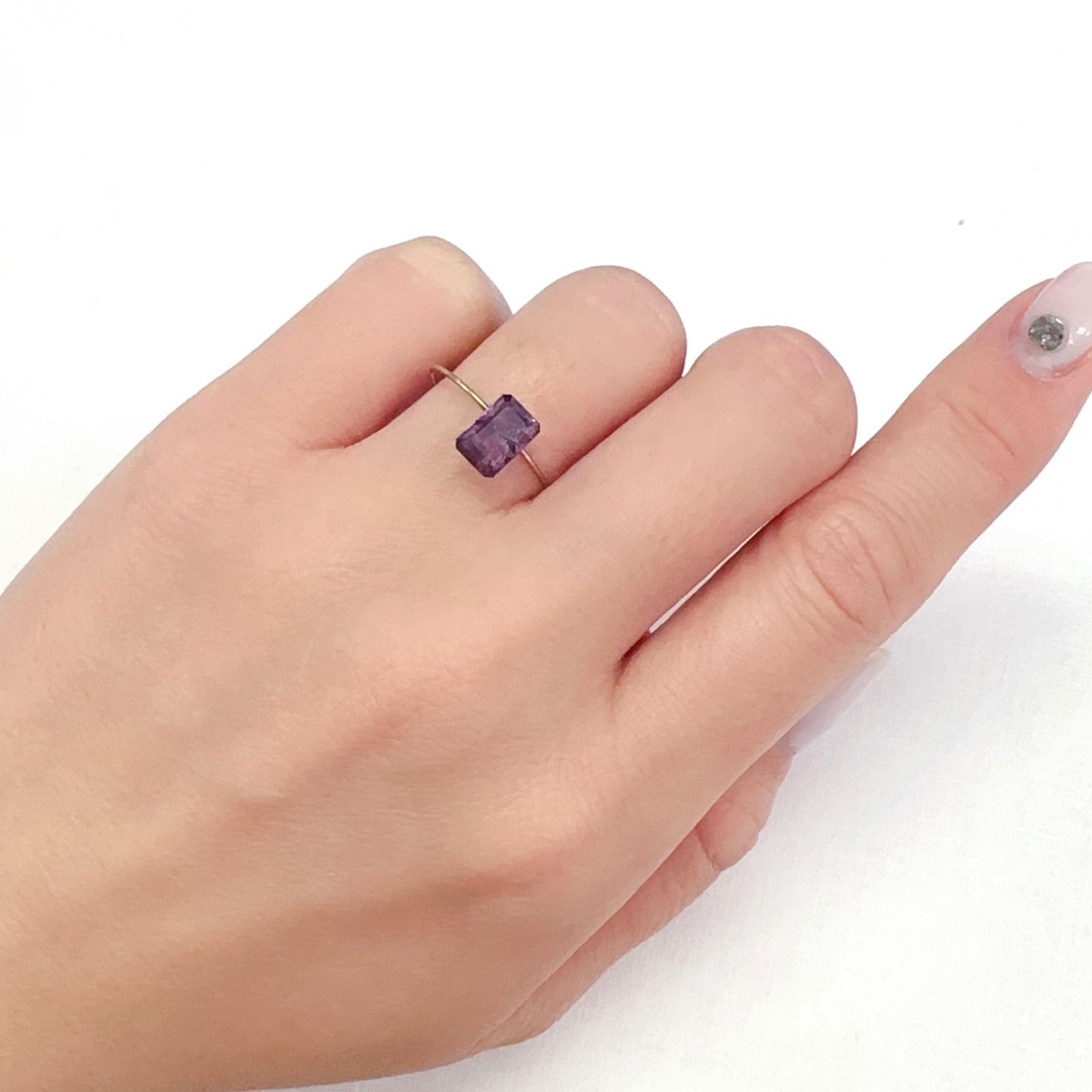 アメジストエレスチャル ナイジェリア産 1.23ct[231224656]7.6x5.2mm前後