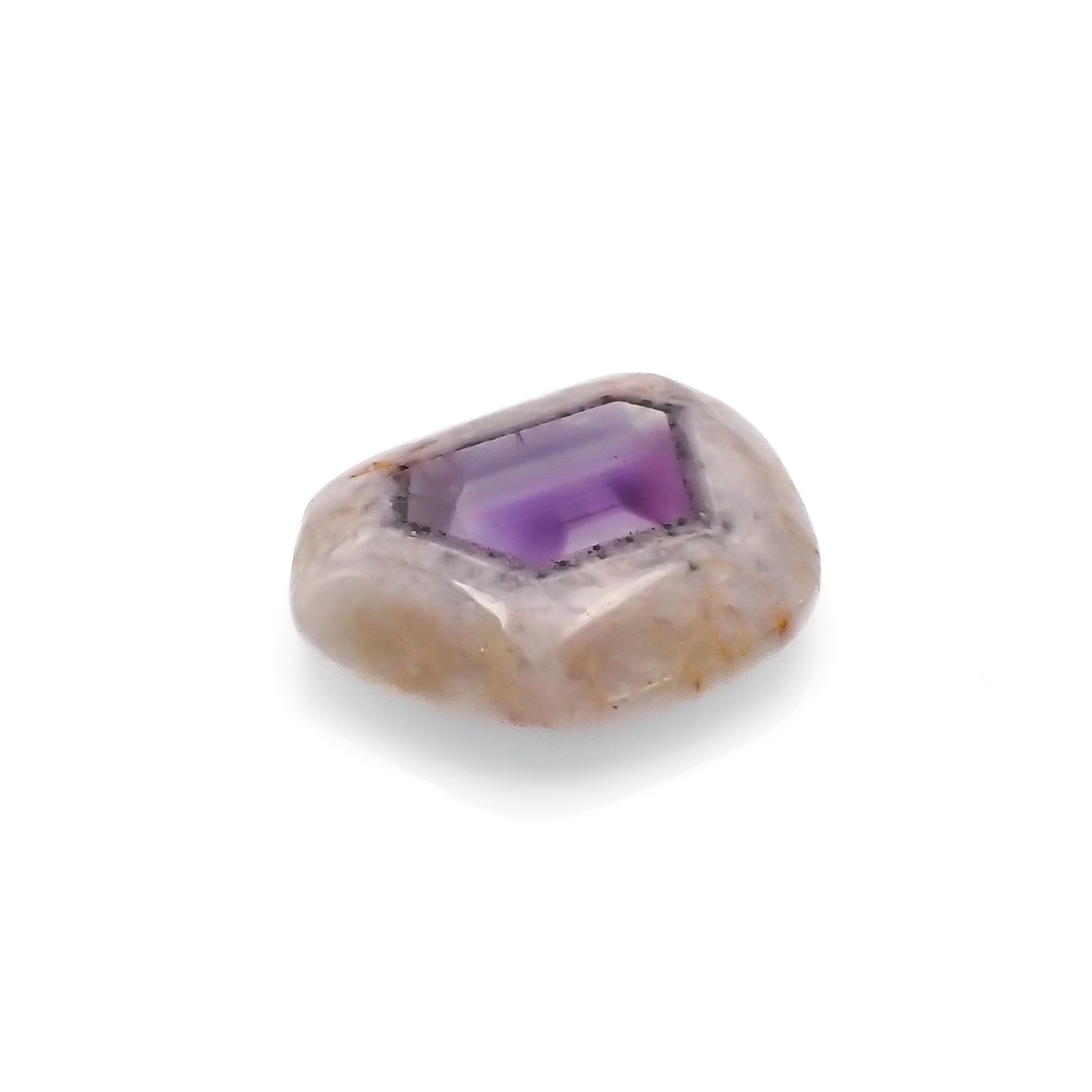 ◇フリーフォーム◇トラピッチェアメジスト 母岩付き ブラジル産 31.44ct[230722776]27.8x23.2mm前後