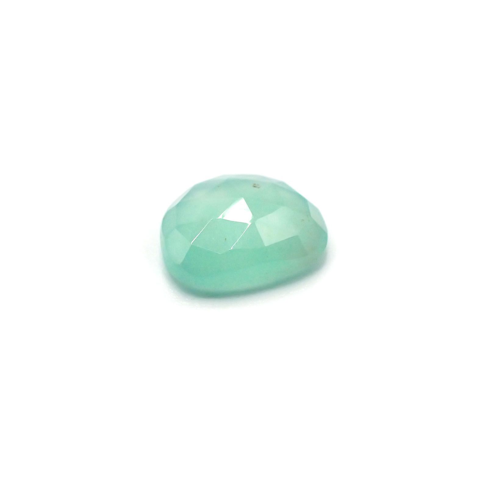 ◇フリーフォーム・ローズカット◇アクアプレーズ(宝石名ブルー グリーン・カルセドニー)南アフリカ産 2.76ct 識別済[231023967]11.2x10.3mm前後