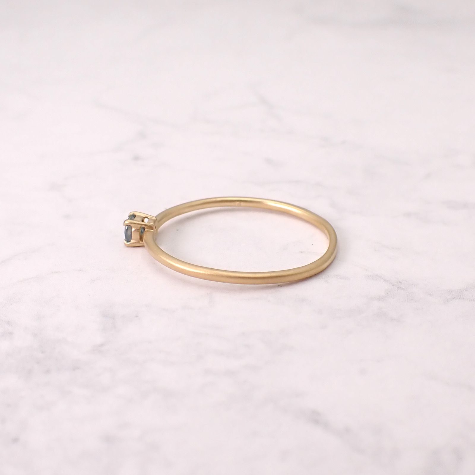 リング空枠：石留め▶アレキサンドライトキャッツアイ（お客様製作例）