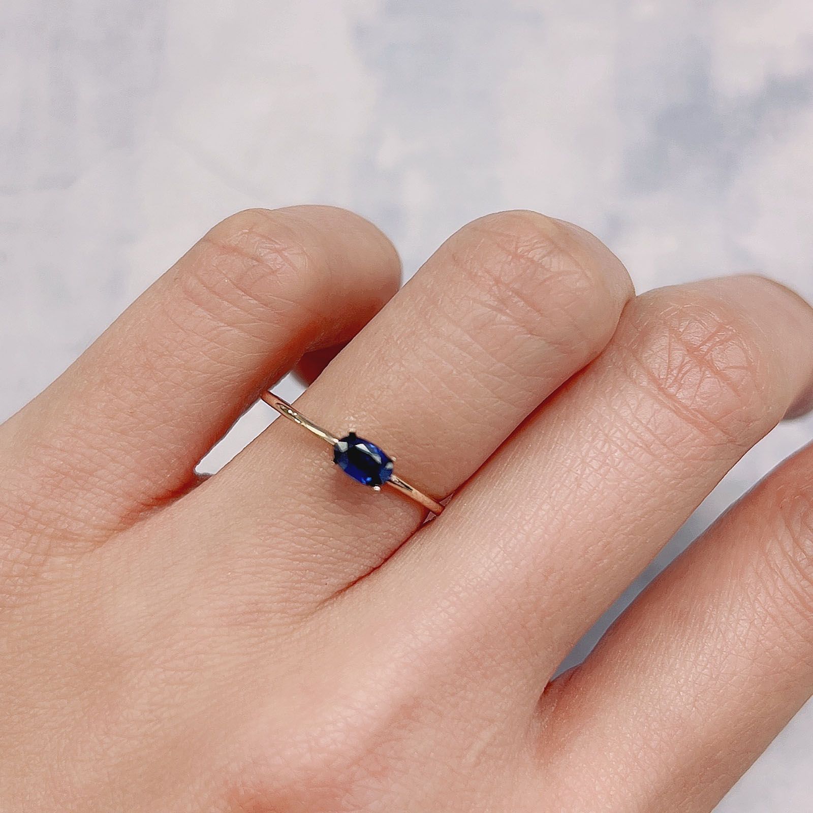 サファイア(宝石名サファイア) マダガスカル/スリランカ産 0.32ct 識別済[20128720]5.1×3.1mm前後