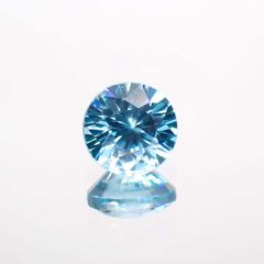 ブルージルコン(宝石名ジルコン) カンボジア産 0.76ct 識別済[211013449]4.9×4.9mm前後