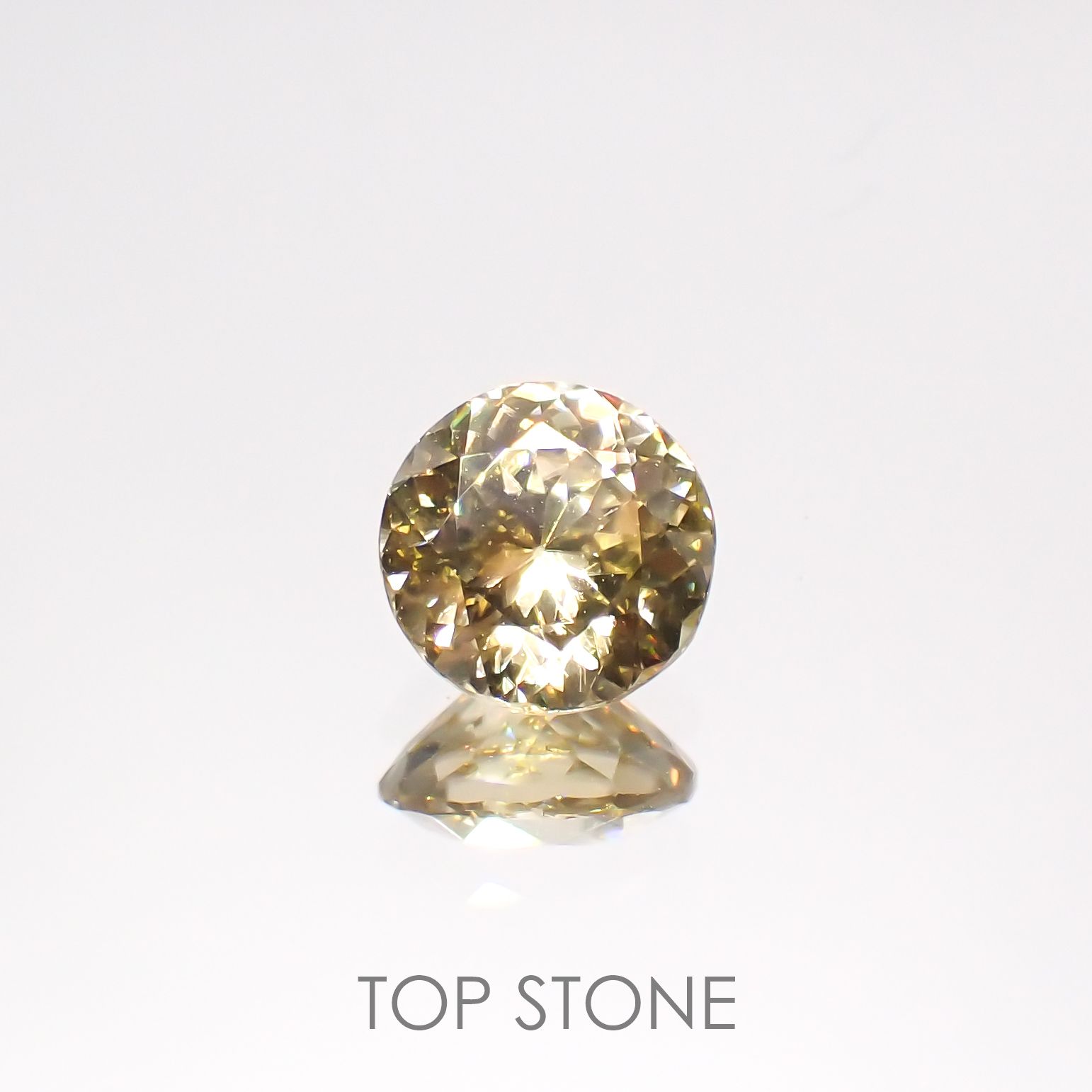 イエロージルコン(宝石名ジルコン)スリランカ/カンボジア産 1.83ct 識別済[220114840]6.9x6.8mm前後