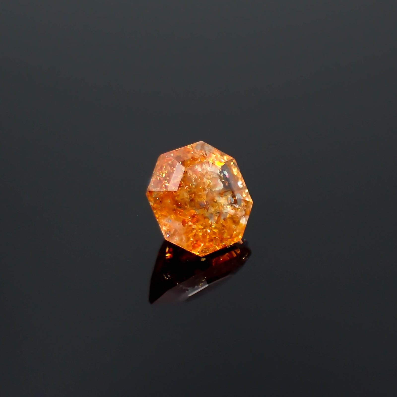 ◇オクタゴンカット◇イリュージョンサンストーン タンザニア産 0.47ct[230320957]5x4.8mm前後