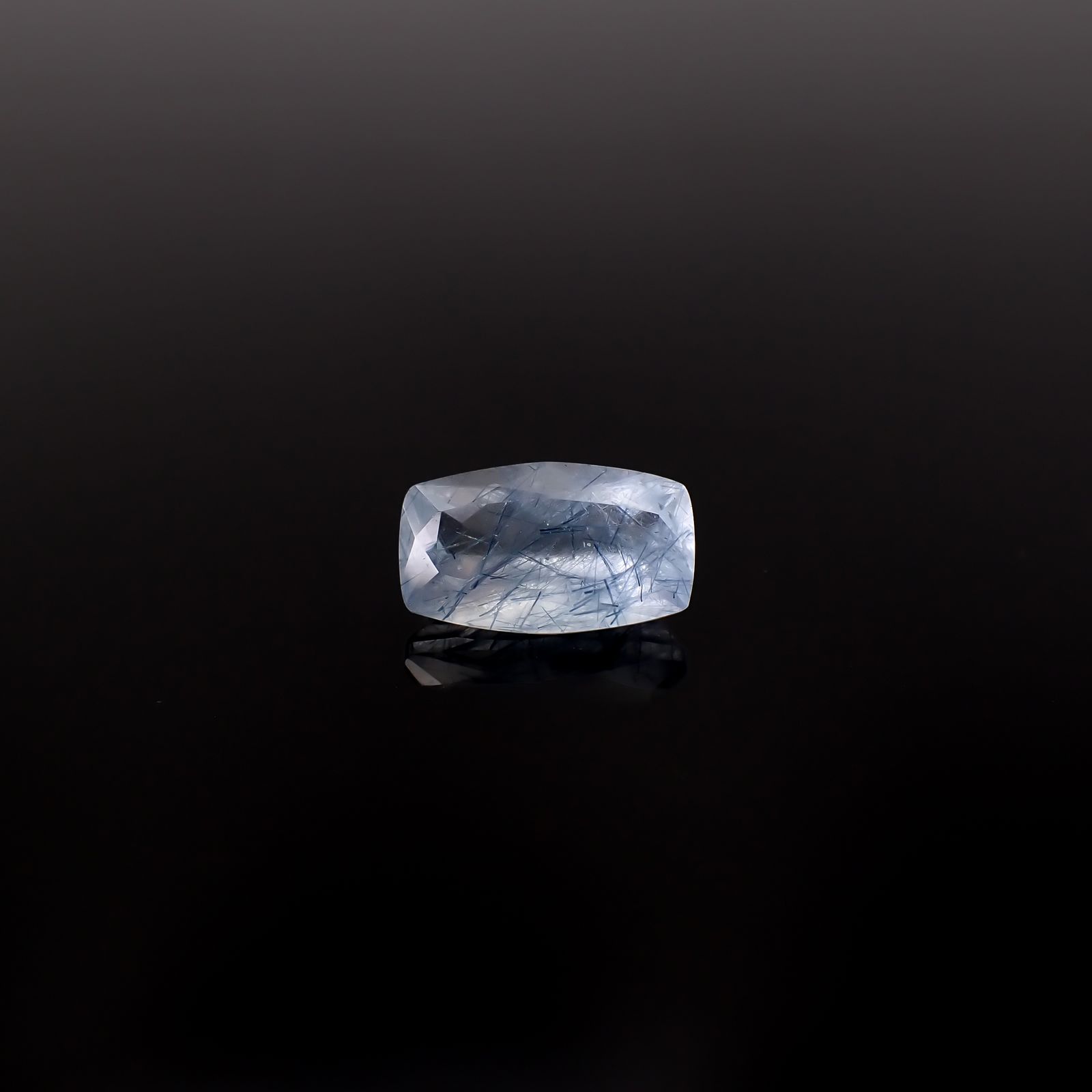 インディゴライトインクォーツ ブラジル産 3.42ct / 12.7x7.5mm前後 [260331833]