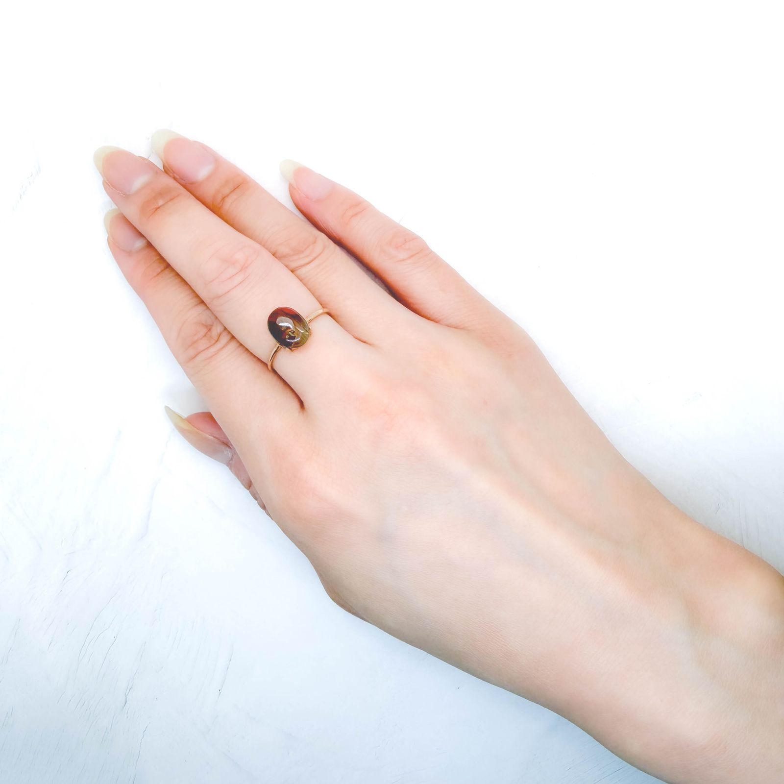 バイカラーアンデシン チベット産 2.92ct / 9.5x7.4mm前後 [260732574]