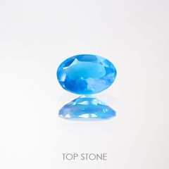 ネオンブルーアパタイト(宝石名アパタイト) マダガスカル産 0.41ct 識別済[211013052]5.7×3.9mm前後