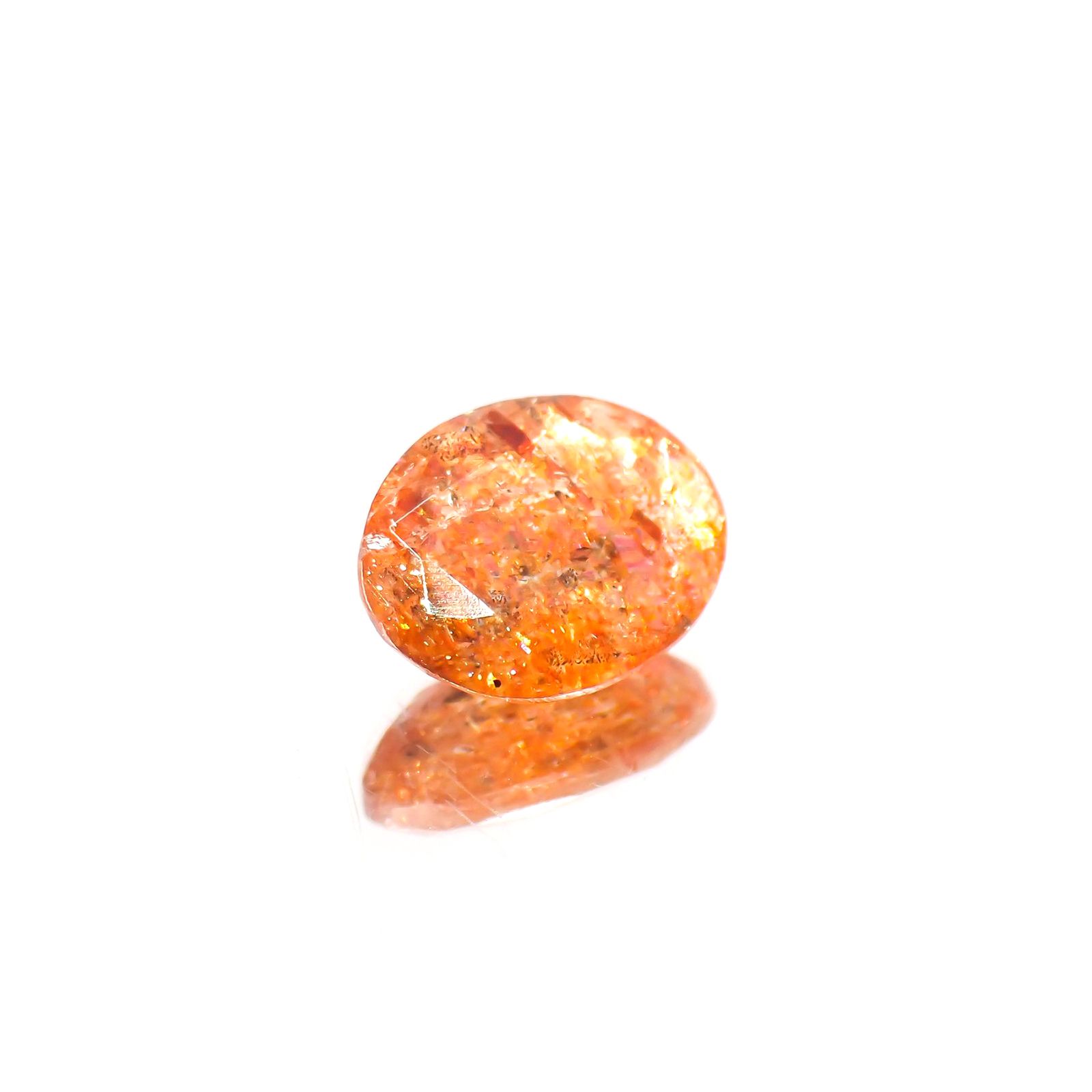 イリュージョンサンストーン(宝石名フェルドスパー) タンザニア産 1.46ct 識別済[250812301]9×7.3mm前後