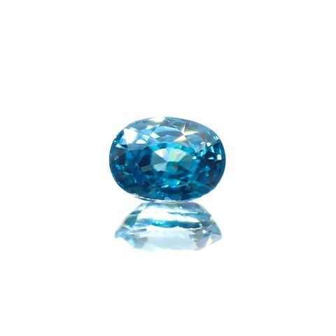 ブルージルコン(宝石名ジルコン)コロンビア産 識別済 2.27ct / 7.4x5.8mm前後 [231023830]