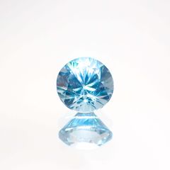 ブルージルコン(宝石名ジルコン) カンボジア産ス 1.25ct 識別済[211013438]5.9×5.8mm前後