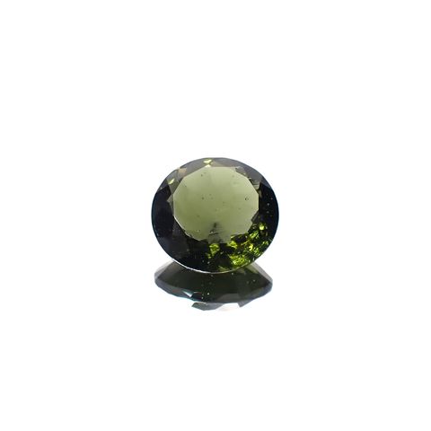 モルダバイト(宝石名モルダバイト)発見地：旧チェコスロバキア 3.36ct 識別済[231224824]11x10.9mm前後
