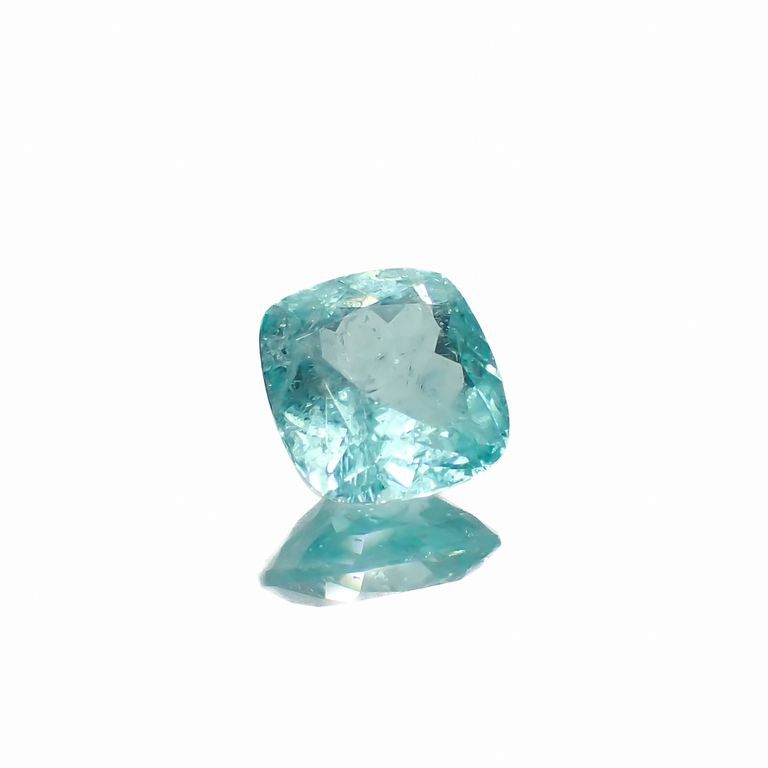 パライバトルマリン(宝石名トルマリン/別名パライバ・トルマリン)ブラジル・キントス鉱山産 0.551ct ソ付(宝貴協)[221018740]5.2x5.2mm前後