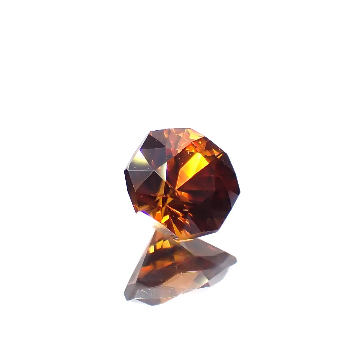 ◇オクタゴンカット◇オレンジジルコン(宝石名ジルコン)スリランカ/カンボジア産 0.83ct 識別済[230220706]5x4.8mm前後