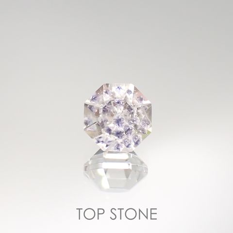 ◇オクタゴンカット◇フローライトインクォーツ マダガスカル産 2.67ct[220515711]8.4x8.3mm前後