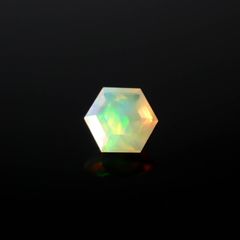 ◇ヘキサゴンカット◇エチオピアオパール エチオピア産 0.13ct[240226215]3.7x3.7mm前後