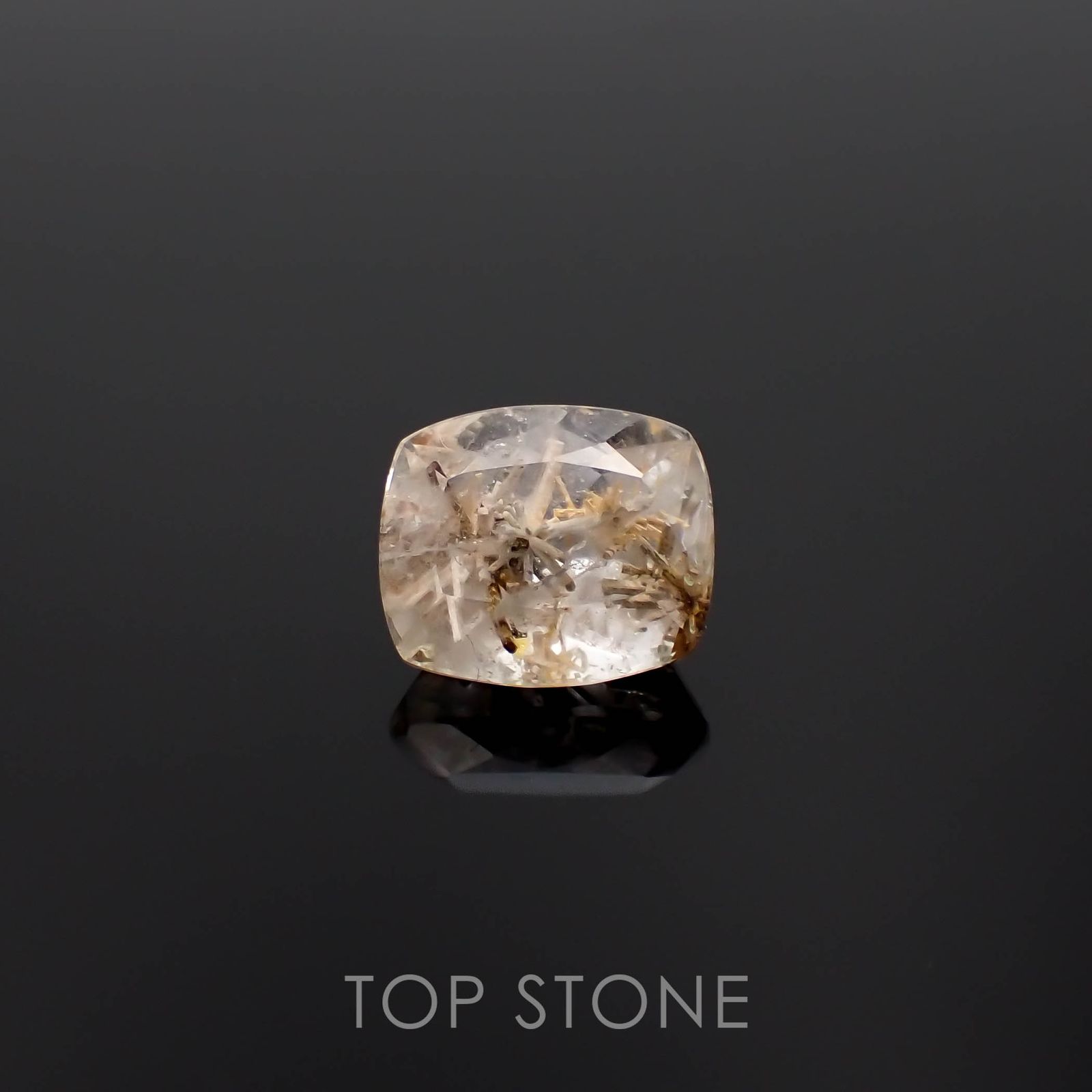 ヘデンベルジャイトインクォーツ インドネシア産 4.34ct[230120049]10.9x9.3mm前後 | TOP STONE(トップストーン)