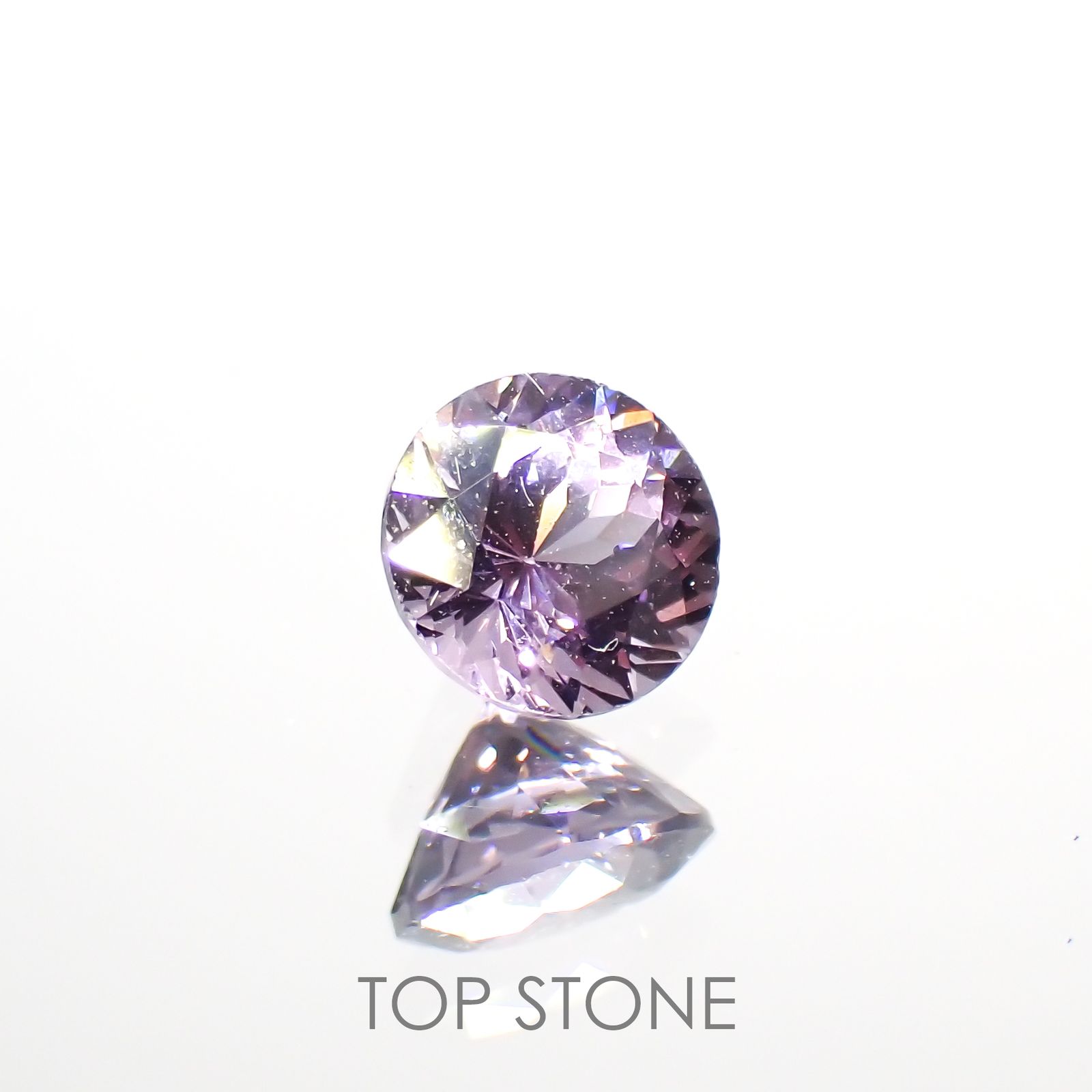 ラベンダーピンクスピネル(宝石名スピネル)ビルマ/マダガスカル産 0.45ct 識別済[220114548]4.5x4.5mm前後