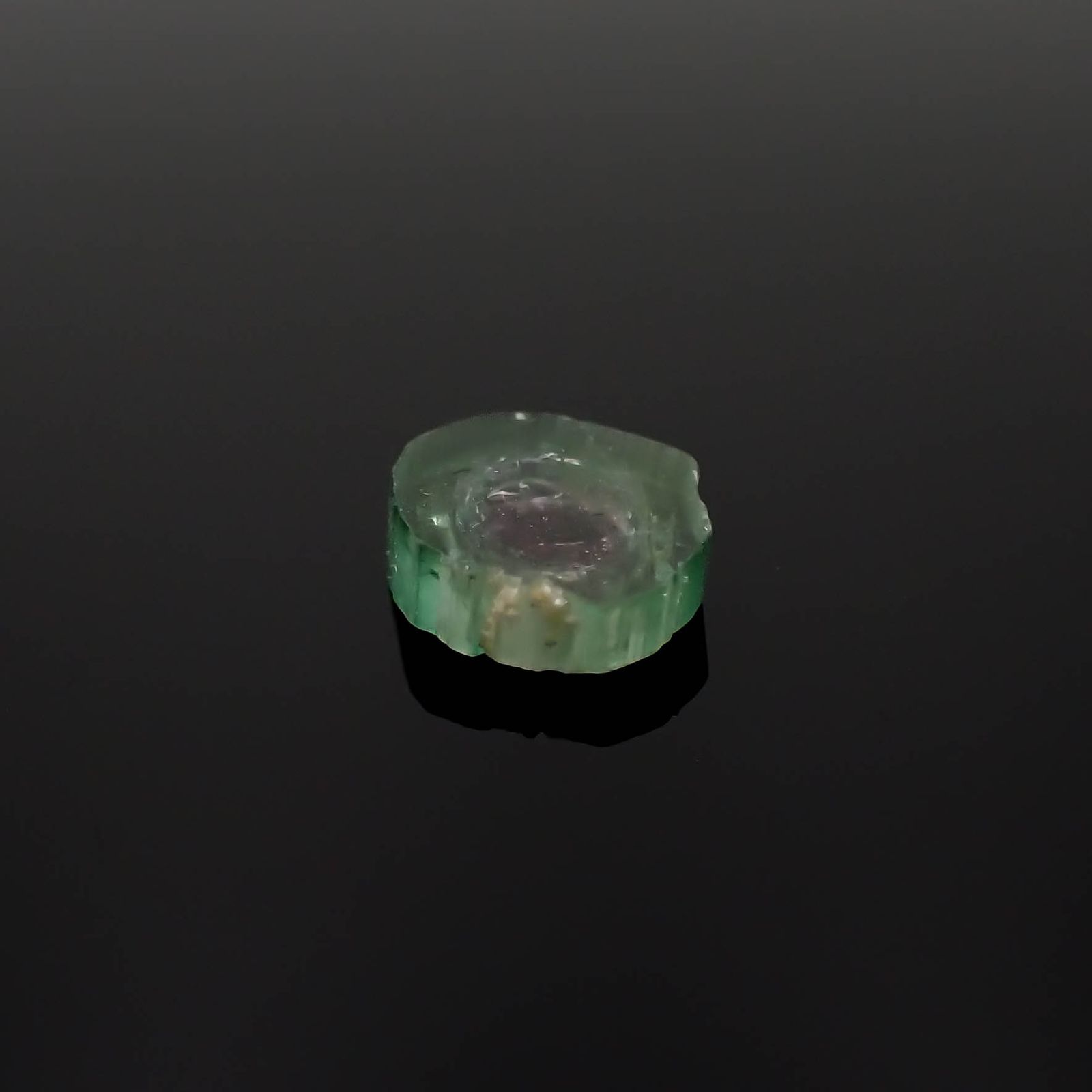 ウォーターメロントルマリン 原石スライス コンゴ民主共和国産 2.04ct[230321308]8.6x7.9mm前後