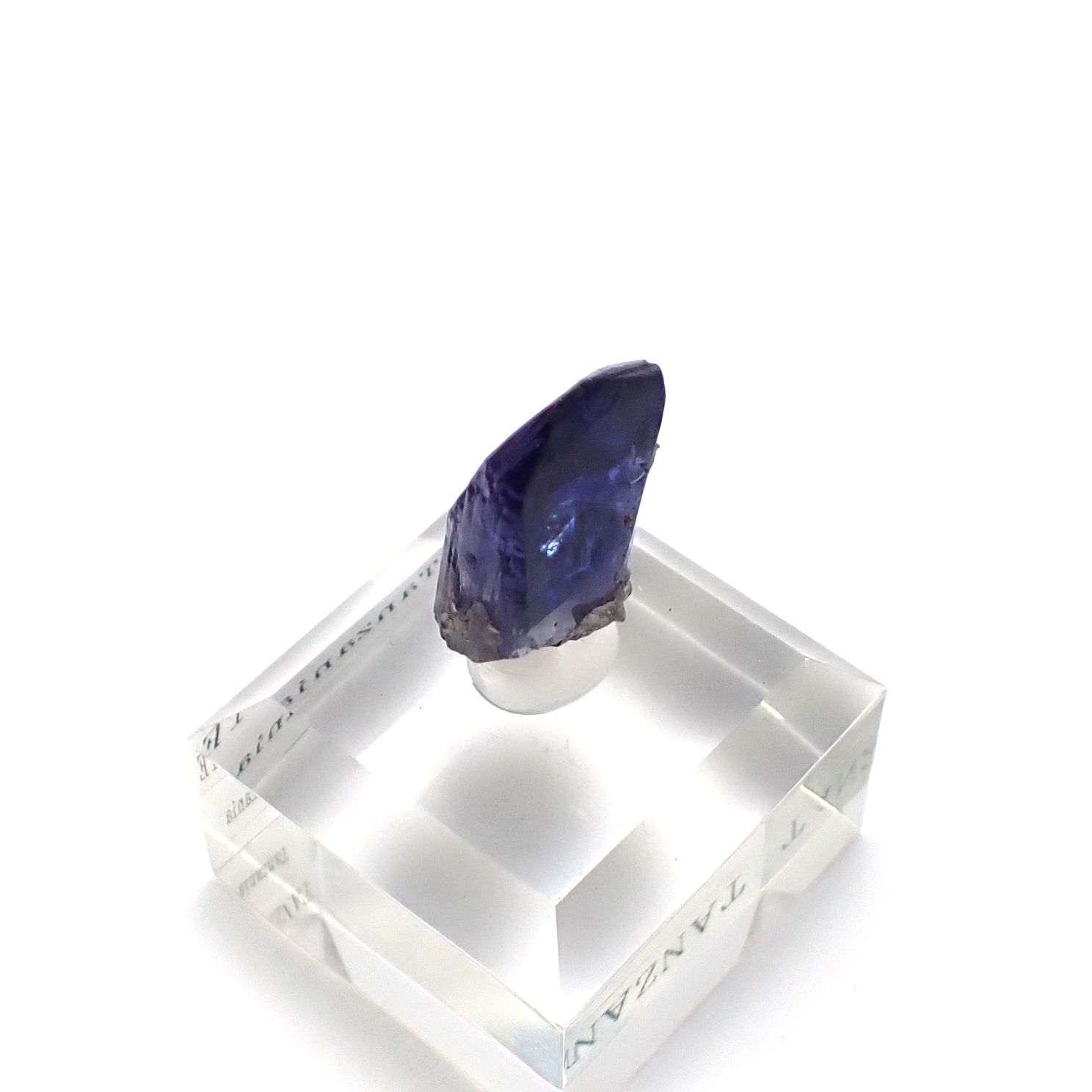 タンザナイト原石 タンザニア産 アクリル台座付き 28.38ct(5.67g) / 9.3x13.6x26.2mm前後 [260632368]