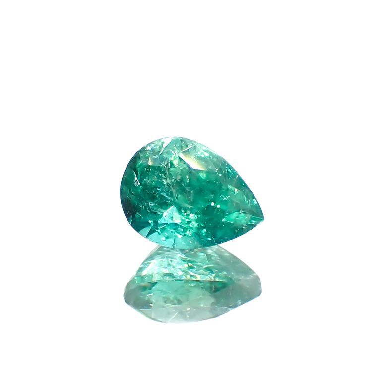パライバトルマリン(宝石名トルマリン/別名パライバ・トルマリン)ブラジル・キントス鉱山産 0.412ct ソ付(宝貴協)[221018730]5.4x4mm前後