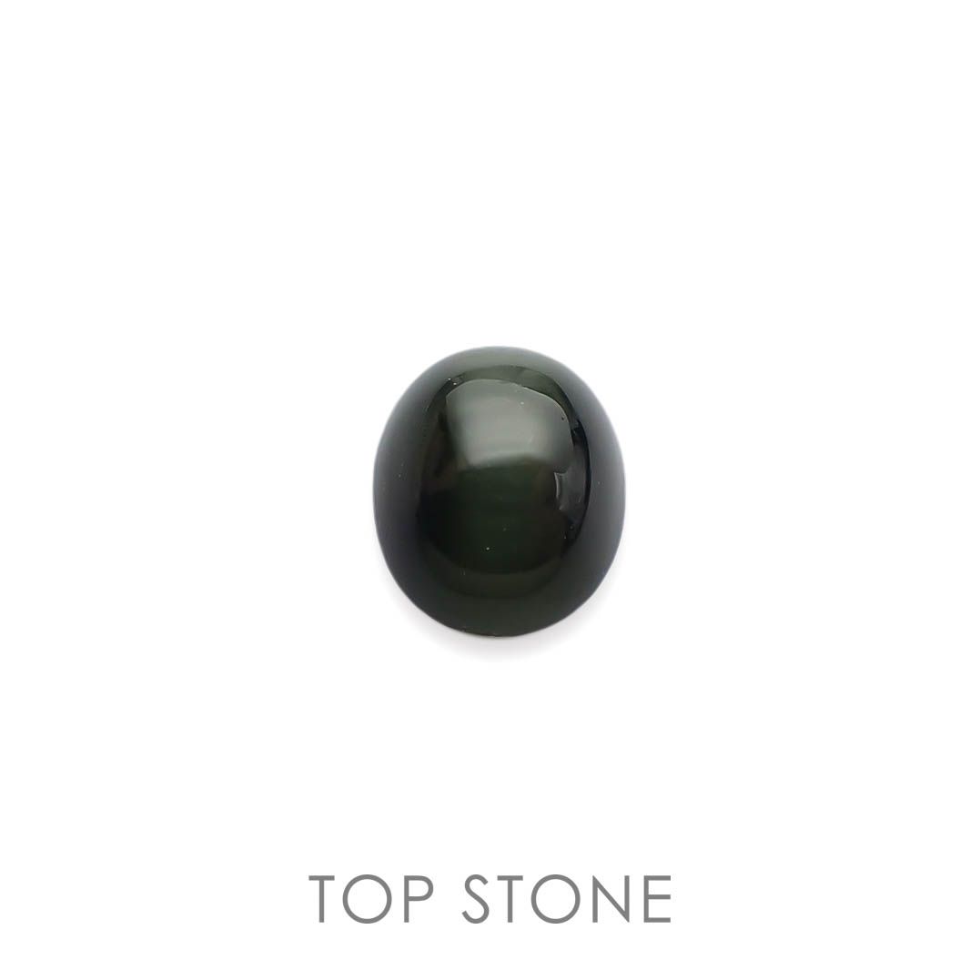 ダイオプサイドキャッツアイ(宝石名ダイオプサイト・キャッツアイ)ロシア産 4.576ct ソ付(CGL)[230120301]10x8.1mm前後