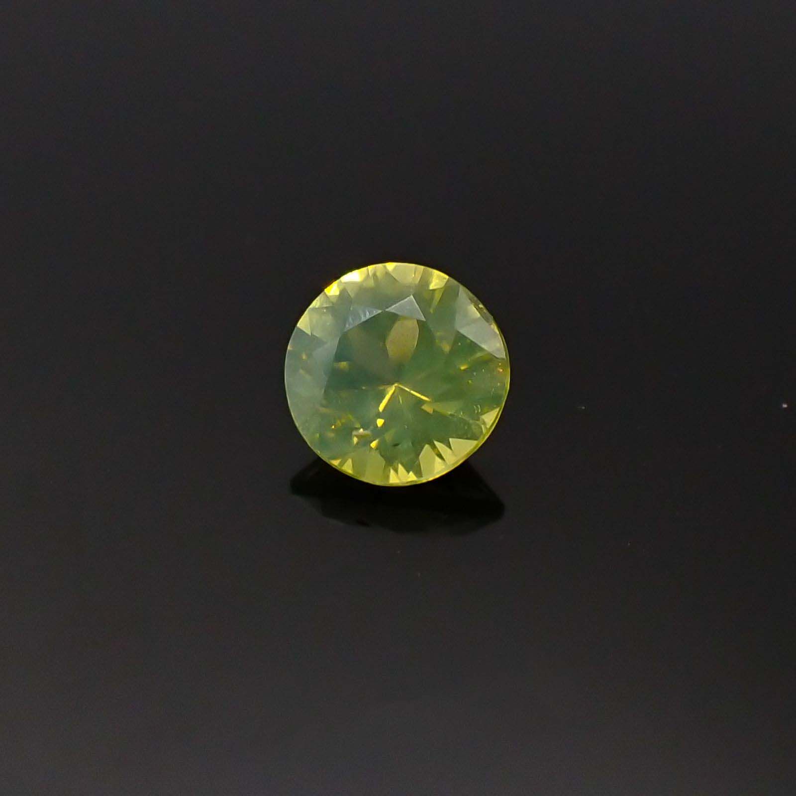 クリソベリル(宝石名クリソベリル)スリランカ産 0.42ct 識別済[230622493]4.6x4.6mm前後