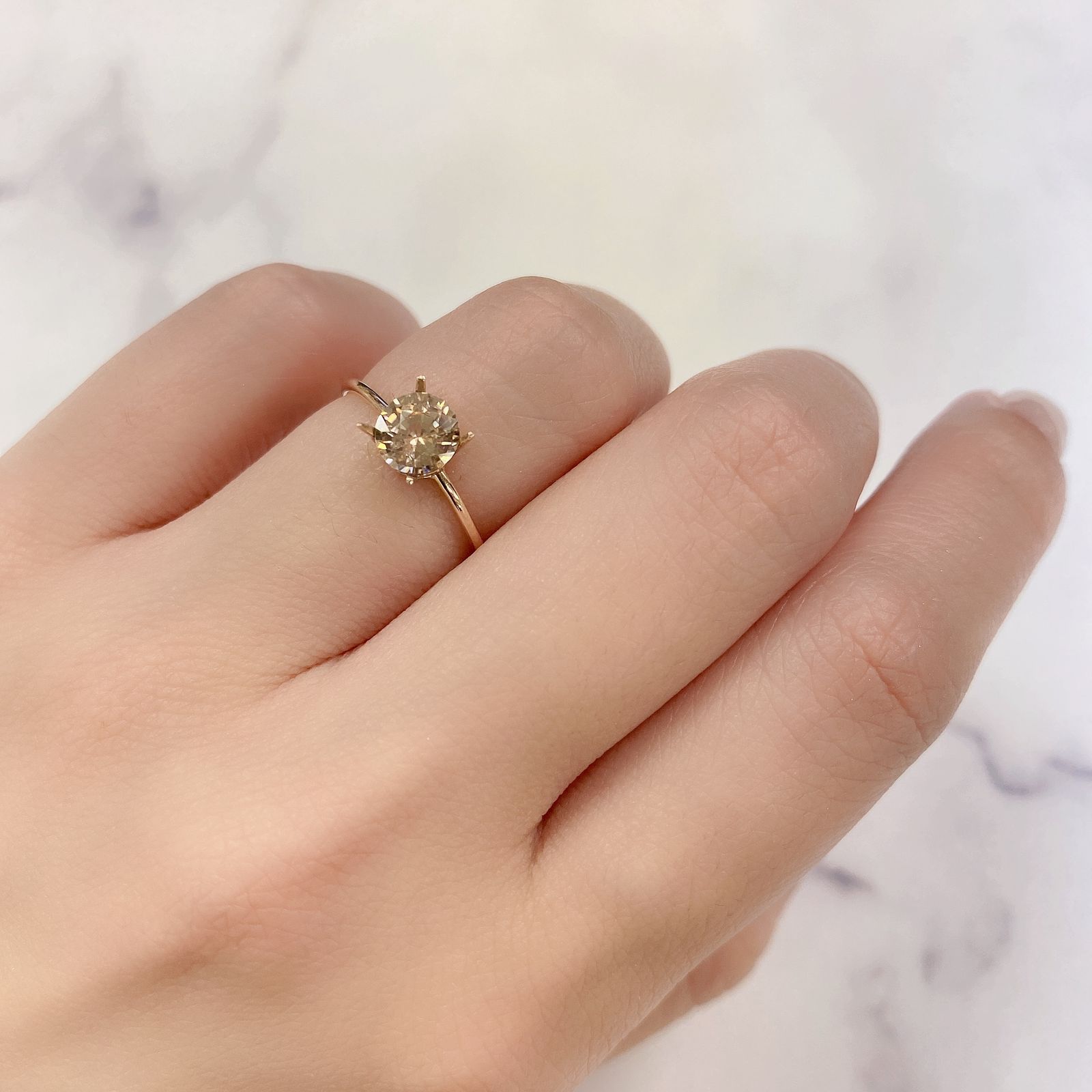 オレンジジルコン(宝石名ジルコン) スリランカ/カンボジア産 1.01ct 識別済[21018047]5.8×5.8mm前後