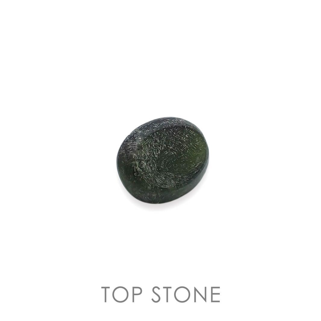 ダイオプサイドキャッツアイ(宝石名ダイオプサイト・キャッツアイ)ロシア産 4.576ct ソ付(CGL)[230120301]10x8.1mm前後