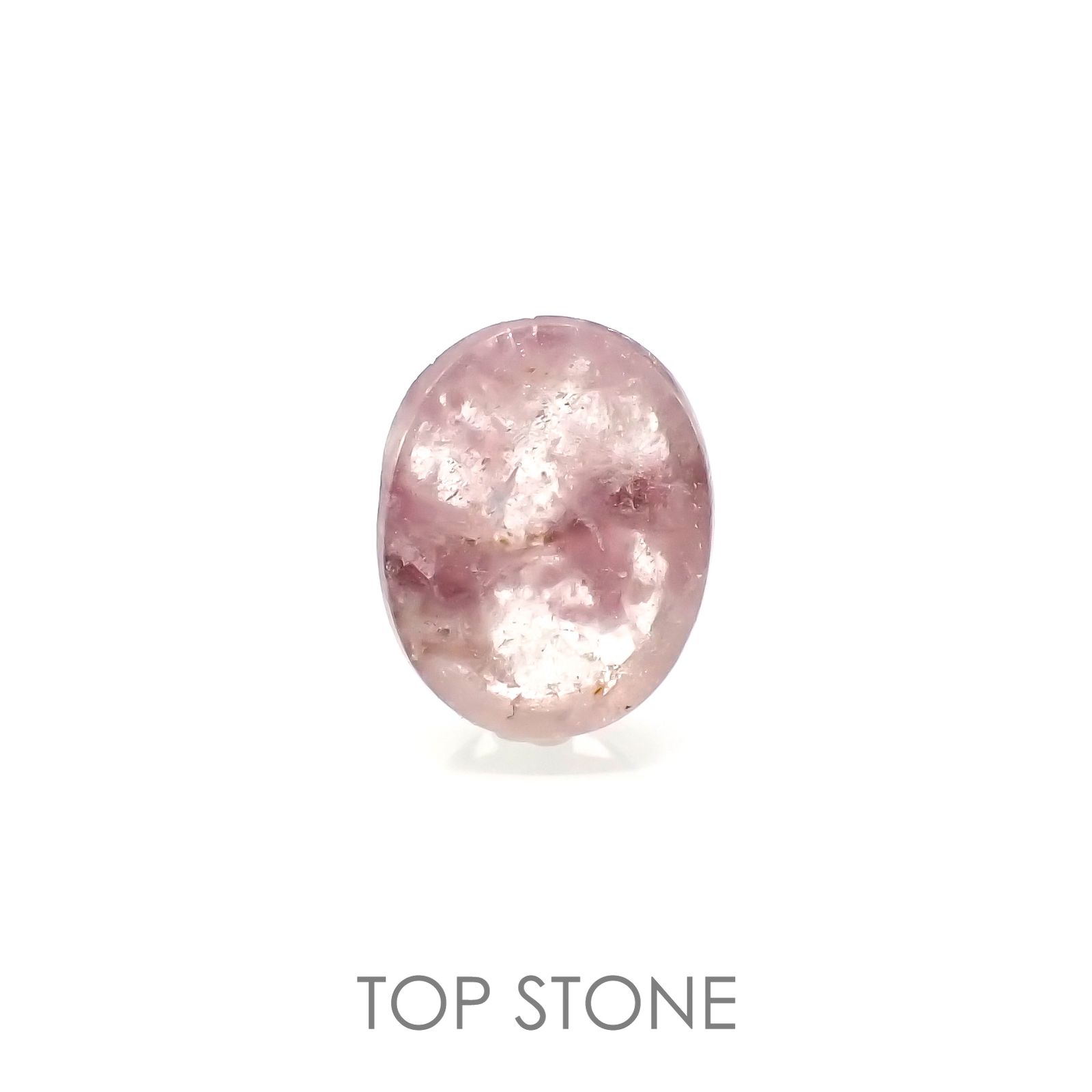 レピドライトインクォーツ ブラジル・ミナスジェライス州産 12.75ct[220917755]17.3x13.6mm前後