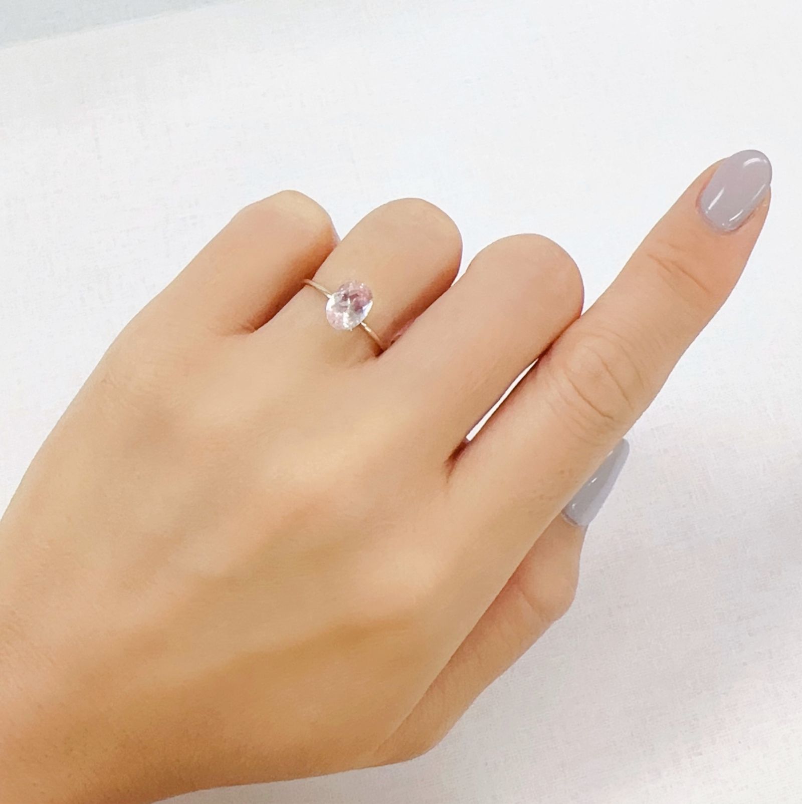 ピンククリスタルトルマリン(宝石名ピンク・トルマリン)コンゴ民主共和国産 1.03ct 識別済[230823237]8x5.9mm前後