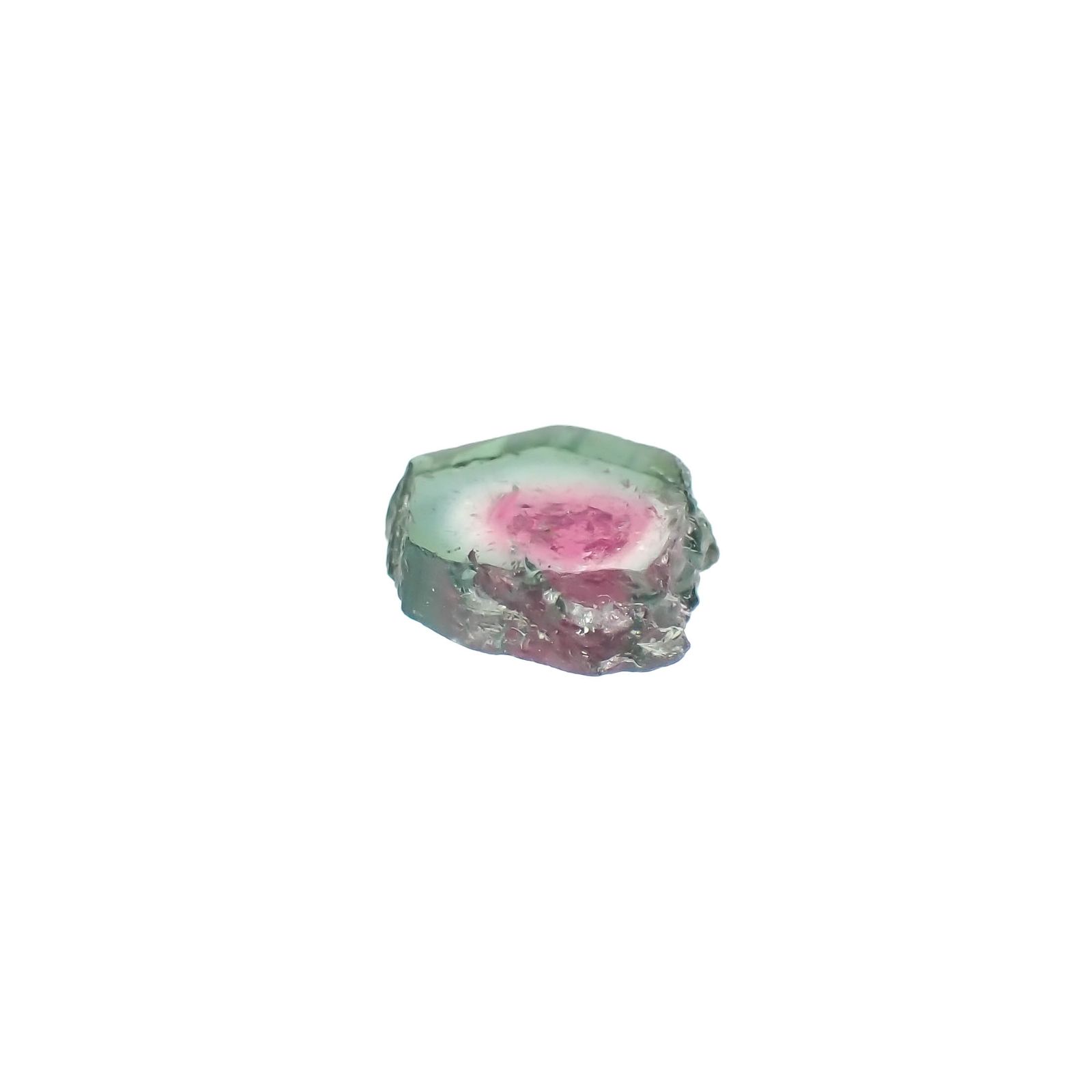ウォーターメロントルマリン 原石スライス コンゴ民主共和国産 1.53ct[230321306]9.2x7.4mm前後
