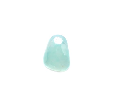 ◇ローズカット◇アクアプレーズ(宝石名ブルー グリーン・カルセドニー)南アフリカ産 4.18ct 識別済[230421888]13.7x10mm前後