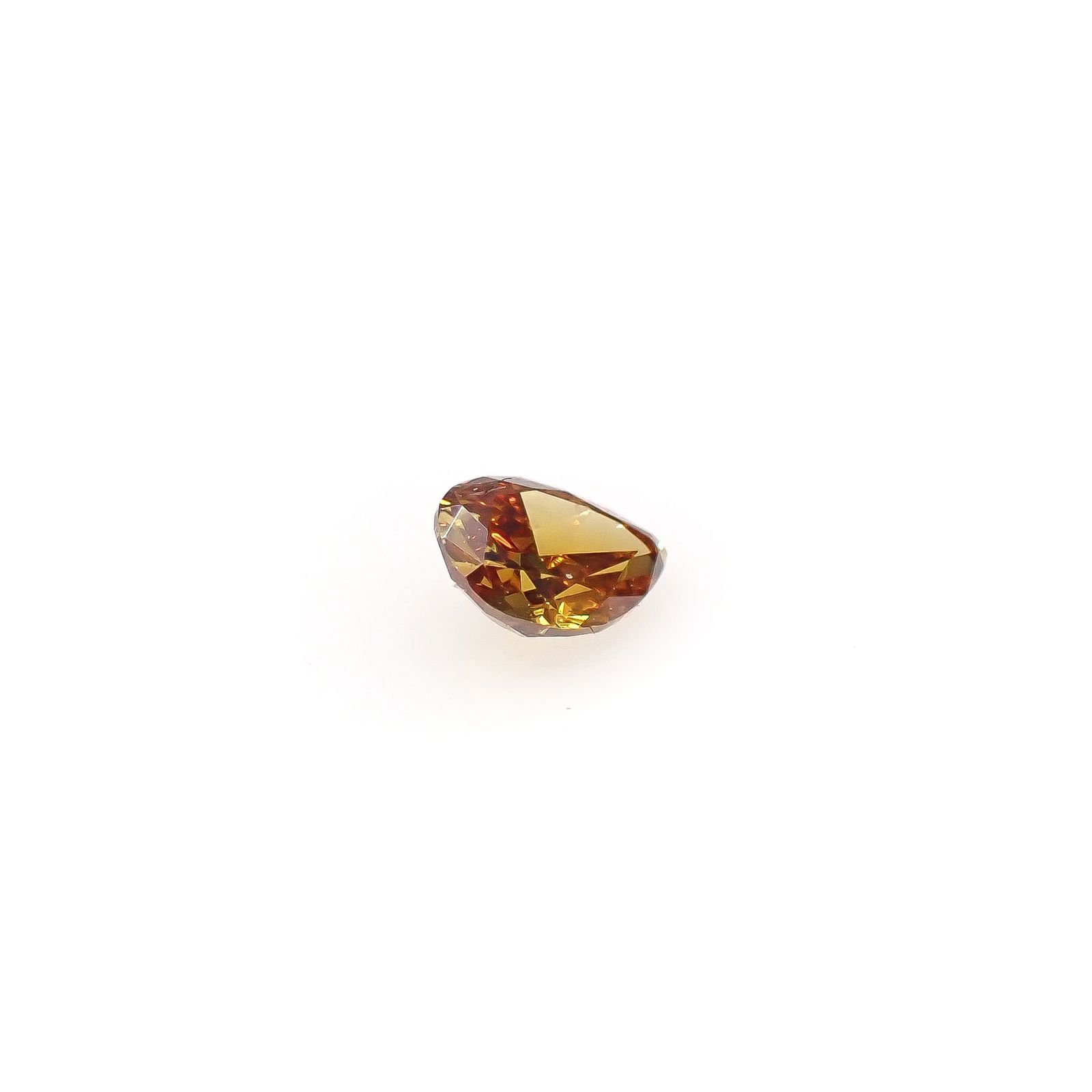 オレンジダイヤモンド(宝石名ダイアモンド SI-1/FANCY DEEP YELLOW ORANGE) 0.147ct ソ付(CGL)[240427043]4.04x2.97mm前後
