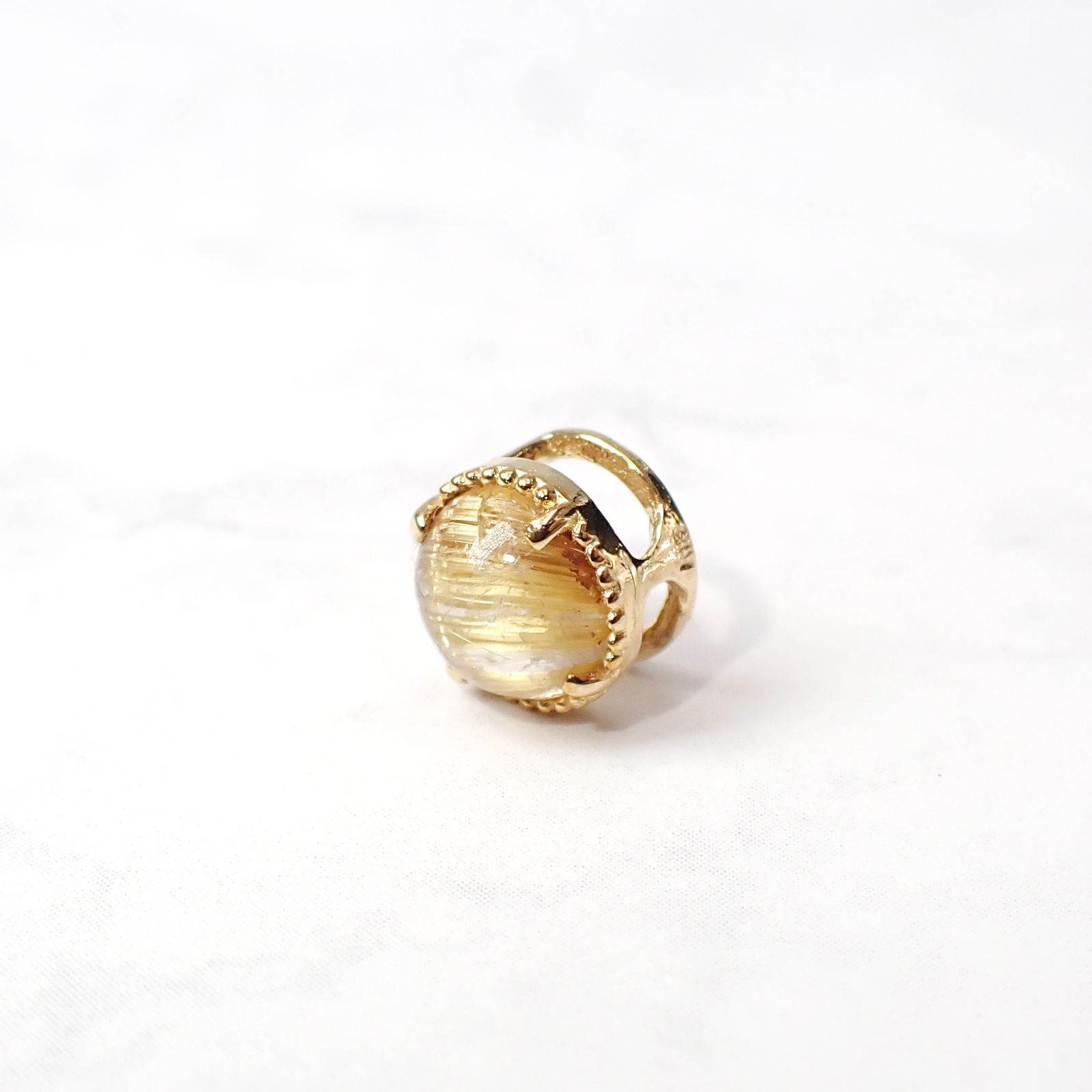 ◇K18 Lumiere（ルミエール）◇ルチルクォーツ | 一粒石ジュエリー 5mm [チャーム/ペンダントトップ※チェーン別売り]