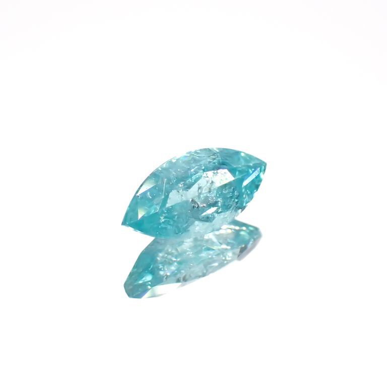 パライバトルマリン(宝石名トルマリン/別名パライバ・トルマリン)ブラジル・キントス鉱山産 0.459ct ソ付(宝貴協)[221018839]7.6x3.7mm前後