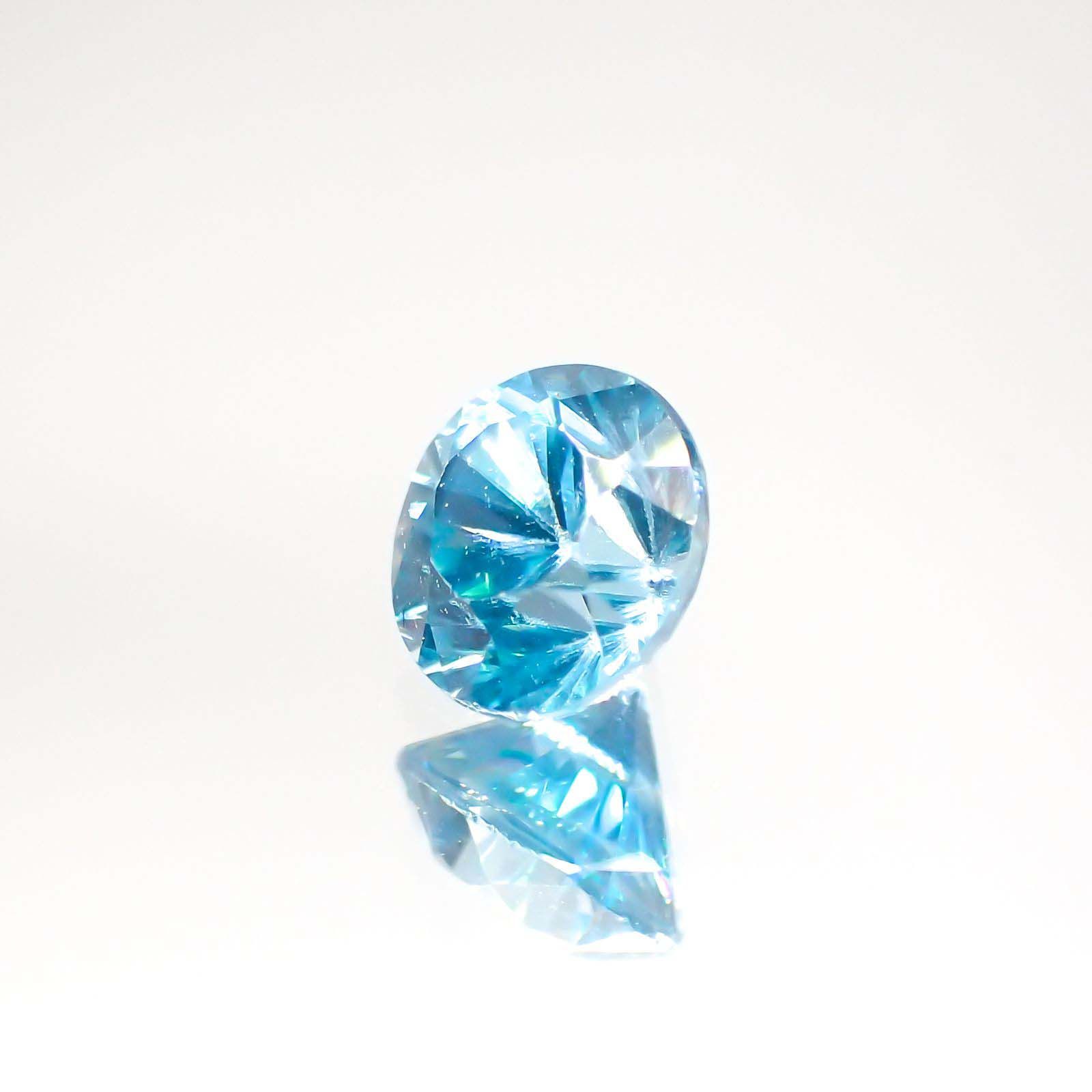 ブルージルコン(宝石名ジルコン) カンボジア産ス 1.25ct 識別済[211013438]5.9×5.8mm前後