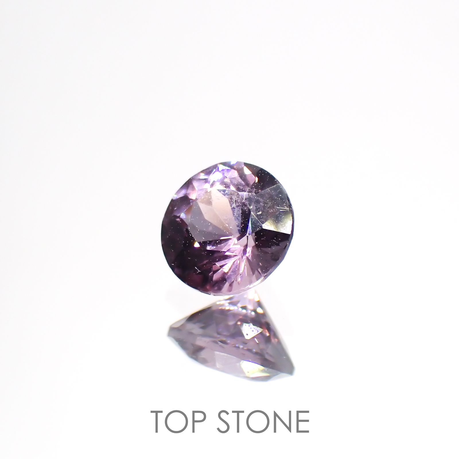 ラベンダーピンクスピネル(宝石名スピネル)ビルマ/マダガスカル産 0.48ct 識別済[220114552]4.6x4.6mm前後