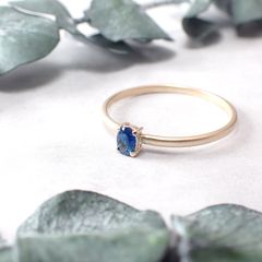 リング空枠：石留め▶ユークレース（お客様製作例）