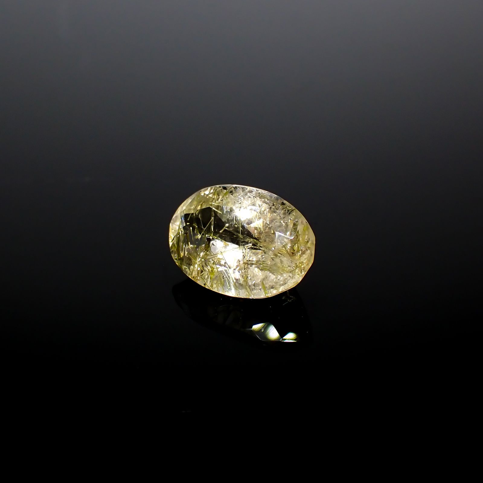 エピドートインクォーツ ブラジル産 3.56ct[240427291]12.2x8.3mm前後