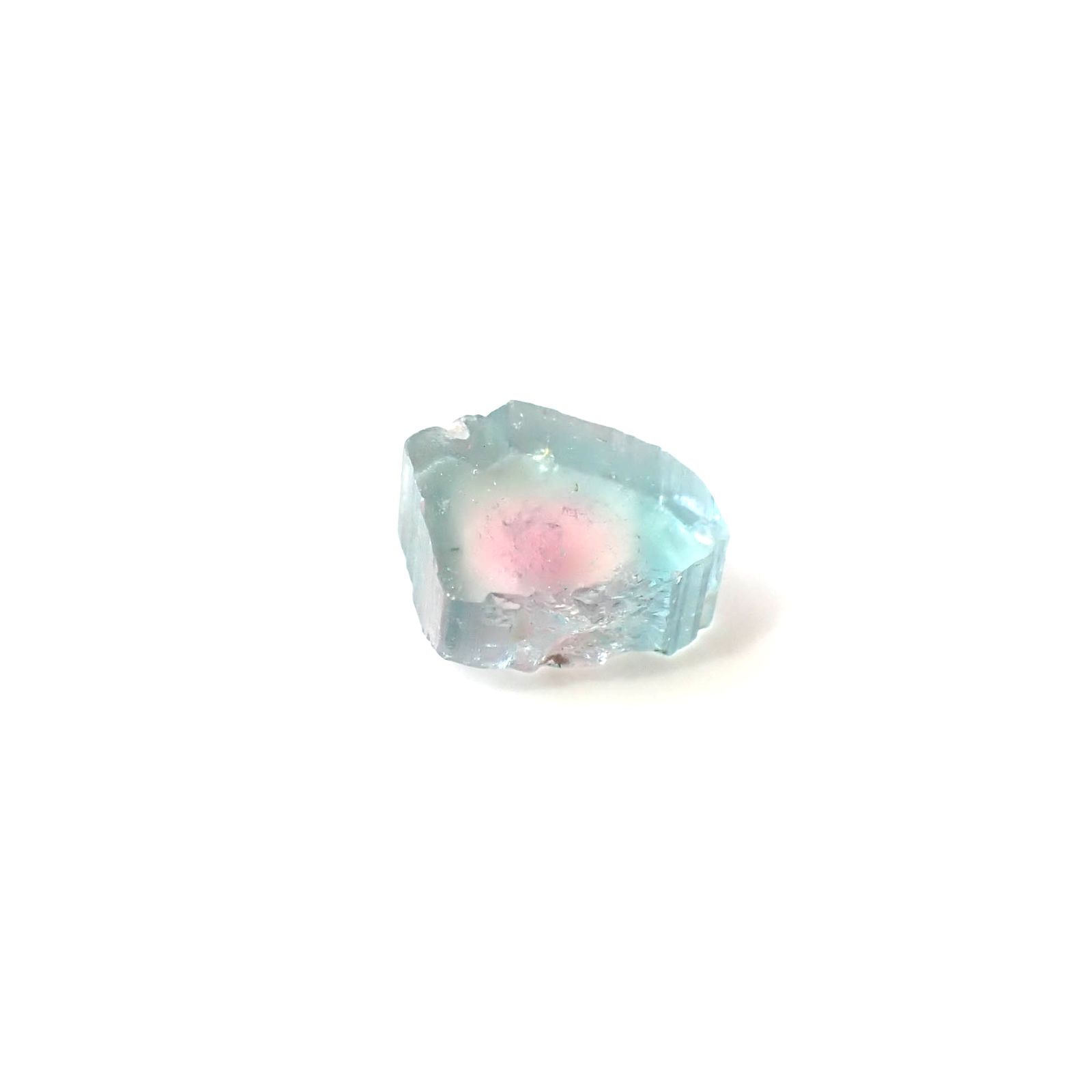 ウォーターメロントルマリン 原石スライス アフガニスタン産 1.43ct [250430218]7x6mm前後