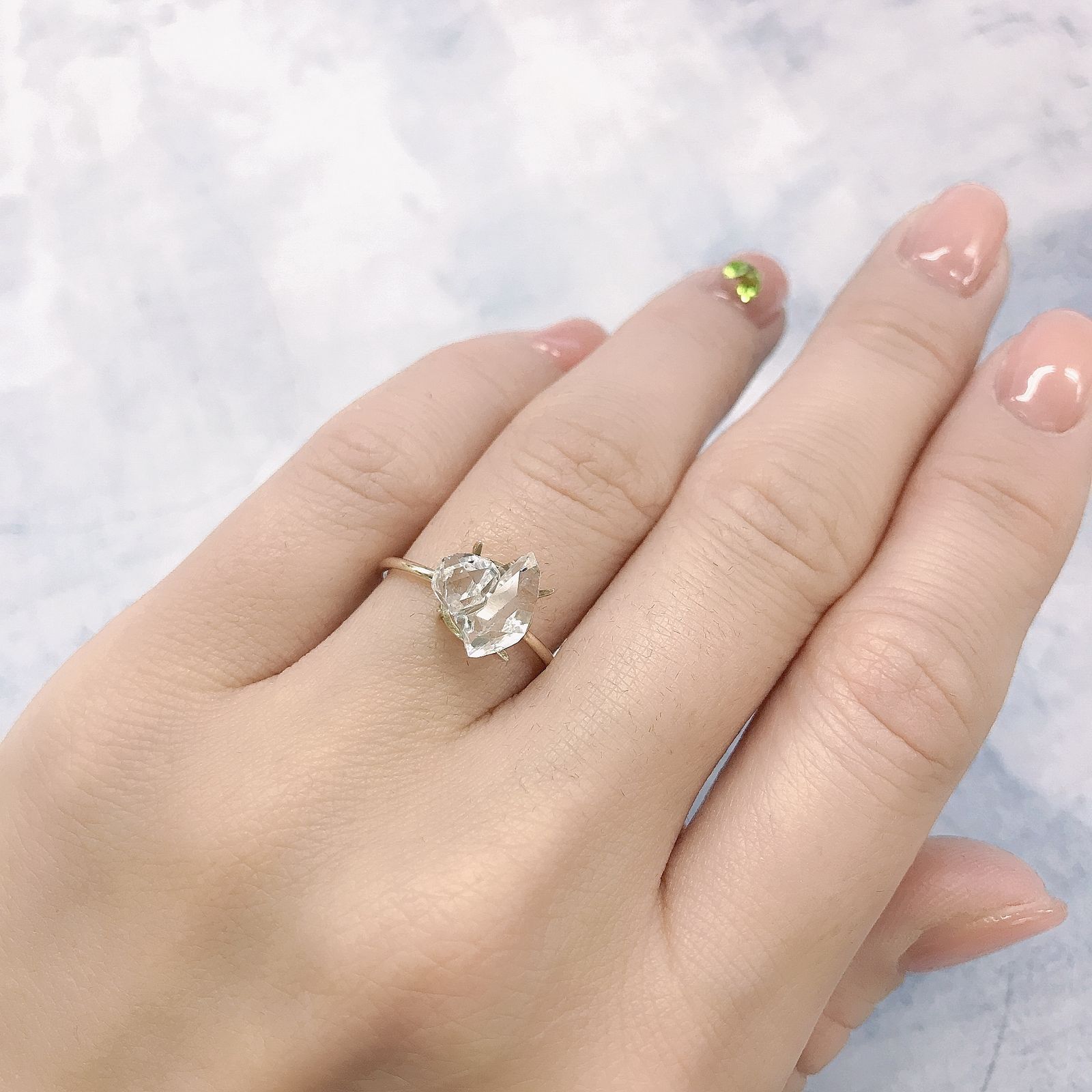 ハーキマーダイヤモンド 原石 アメリカ・ニューヨーク州産 2.50ct[220115435]9.5x8.8mm前後