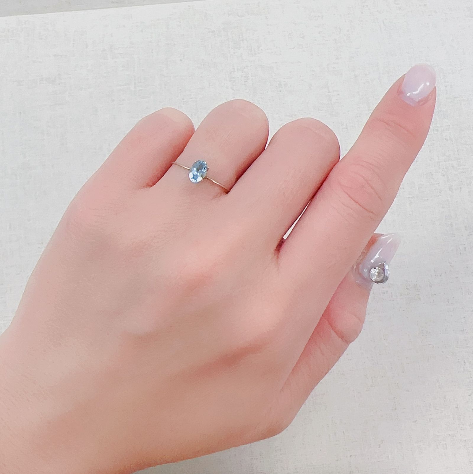 アクアマリン(宝石名アクアマリン)モザンビーク産 0.42ct 識別済[230421757]6.1x4mm前後