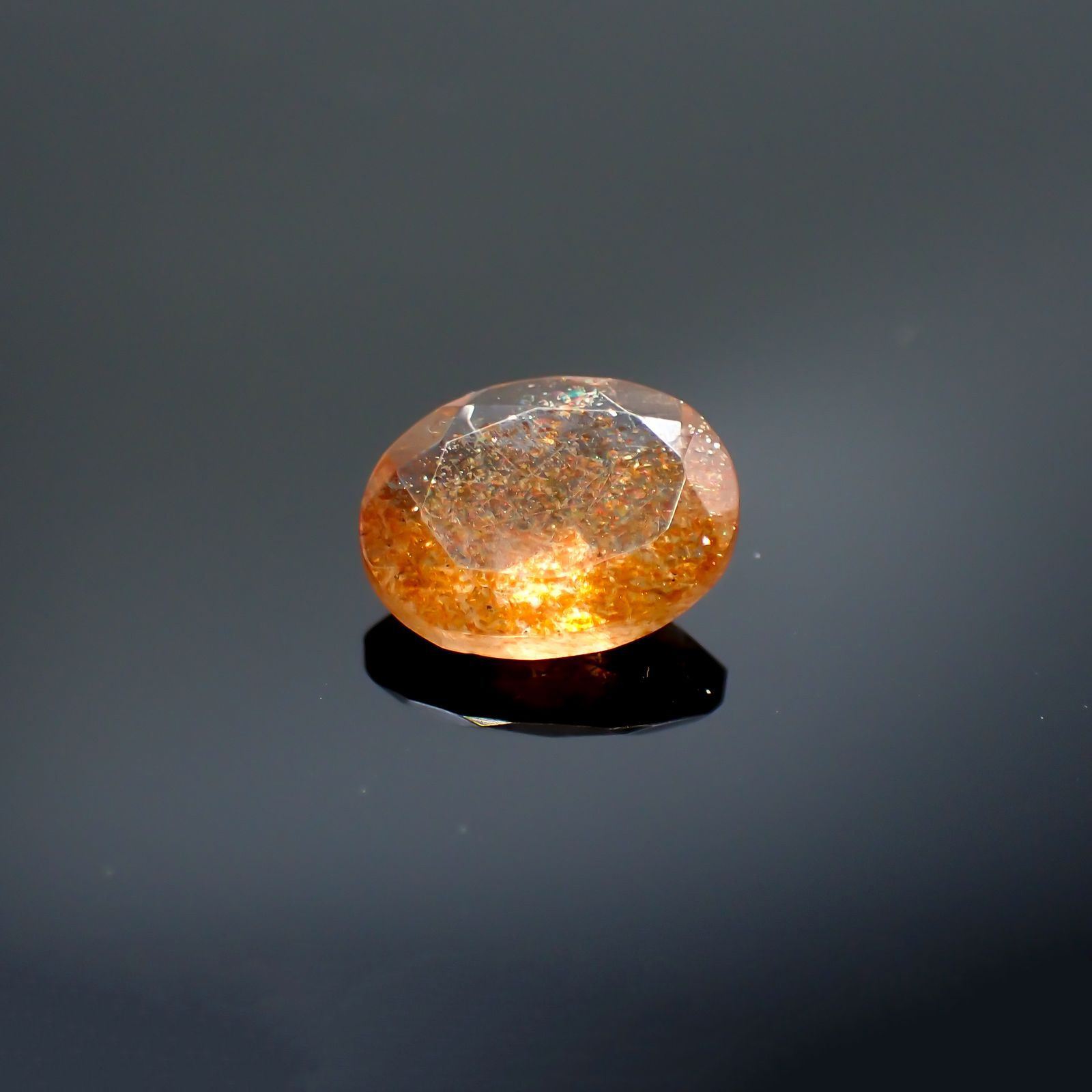 イリュージョンサンストーン(宝石名オリゴクレース)タンザニア産 1.59ct 識別済[250113871]9.1x7mm前後