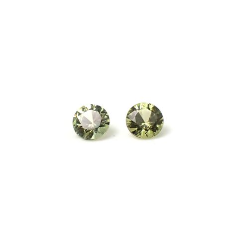◇ペアセット◇クリソベリル(宝石名クリソベリル)スリランカ/マダガスカル産 識別済 0.48ct(2pcs合計) / 3.8x3.8mm前後 [260131650]