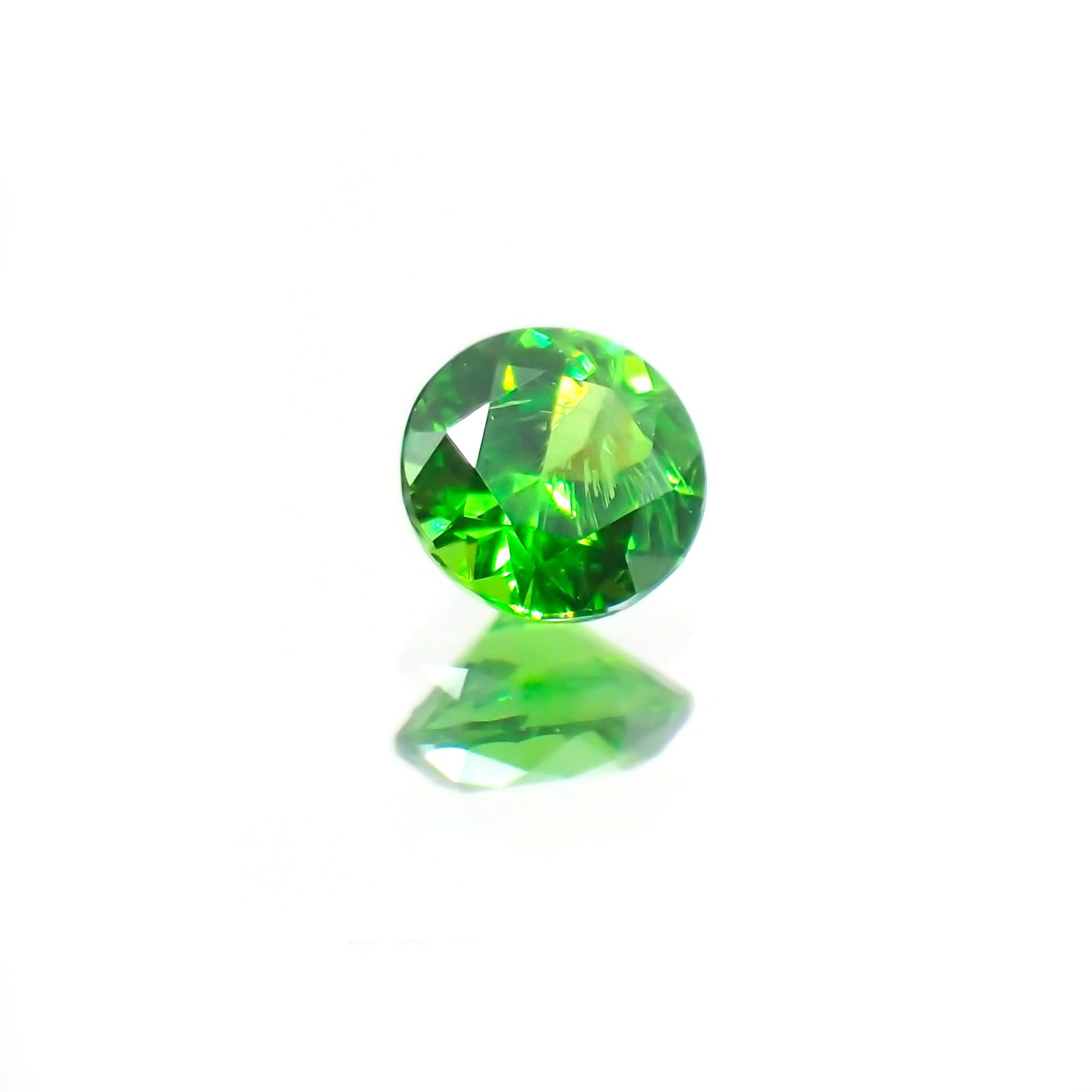 デマントイドガーネット(宝石名デマントイド・ガーネット)  ロシア産 0.139ct ソ付(彩珠)[210410509]3×3mm前後